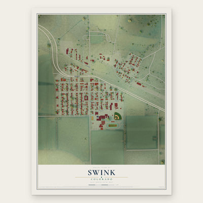 Swink, Colorado map print, the full design