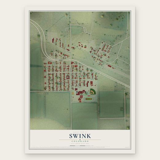 Swink, Colorado map print, the full design