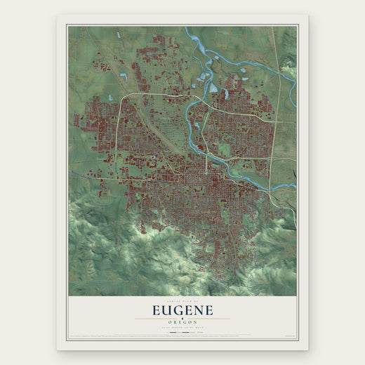 Eugene, Oregon map print, the full design