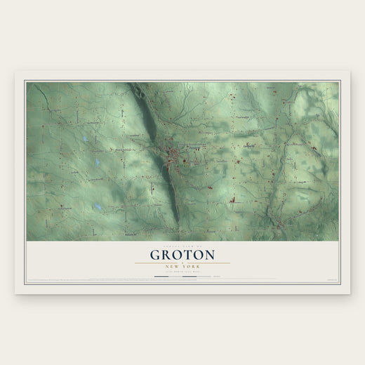 Groton, New York map print, the full design