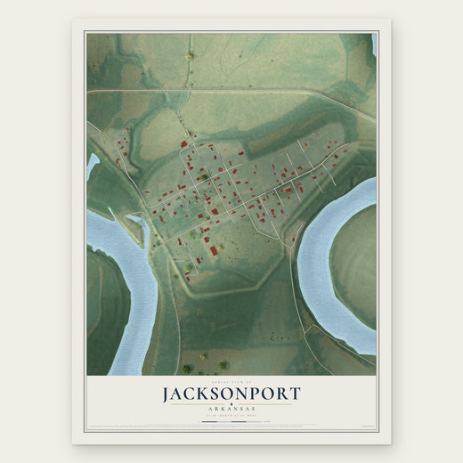 Jacksonport, Arkansas map print, the full design