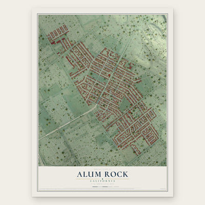 Alum Rock, California map print, the full design