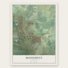 Monument, Colorado map print, the full design