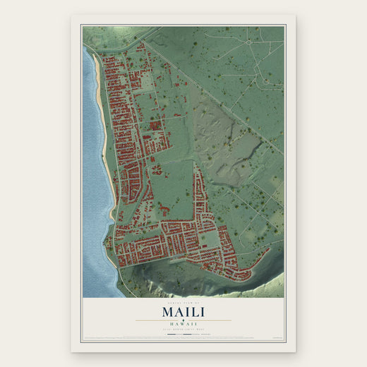 Maili, Hawaii map print, the full design
