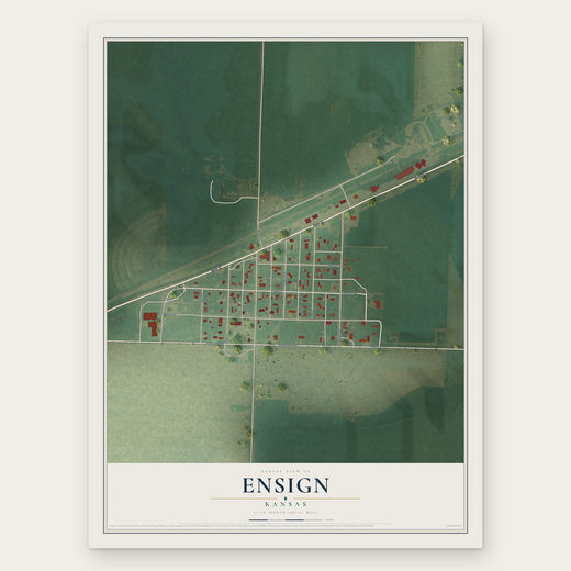 Ensign, Kansas map print, the full design