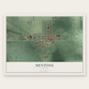 Mentone, Indiana map print, the full design