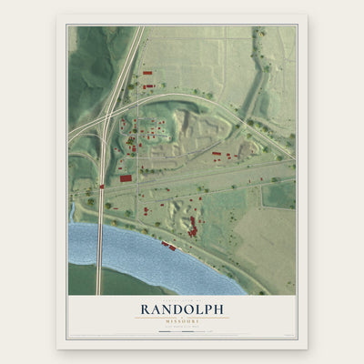 Randolph, Missouri map print, the full design
