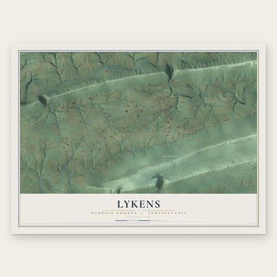 Lykens, Dauphin County, Pennsylvania map print, the full design