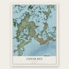 Cedar Key, Florida map print, the full design