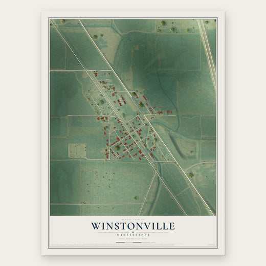 Winstonville, Mississippi map print, the full design