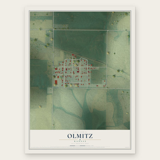 Olmitz, Kansas map print, the full design