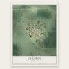 Creston, Nebraska map print, the full design