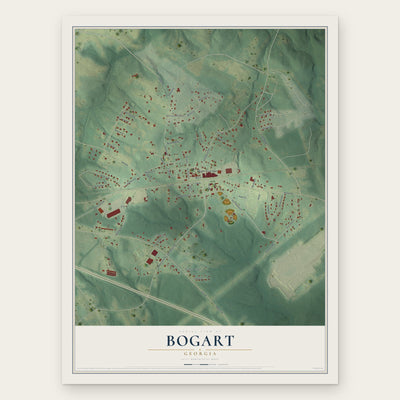 Bogart, Georgia map print, the full design