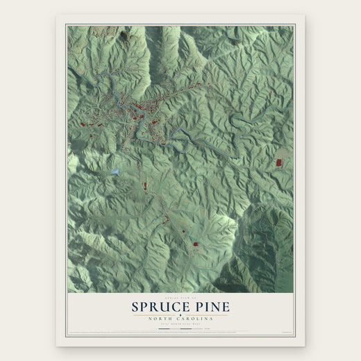 Spruce Pine, North Carolina map print, the full design