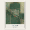 Luverne, North Dakota map print, the full design