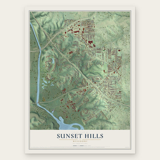Sunset Hills, Missouri map print, the full design
