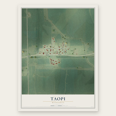 Taopi, Minnesota map print, the full design