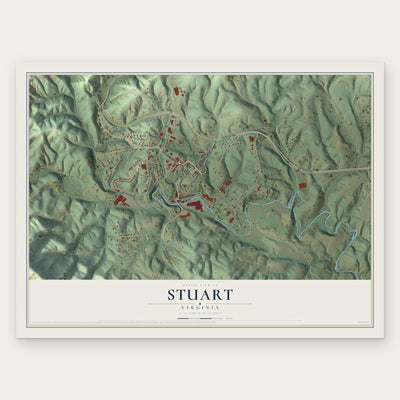 Stuart, Virginia map print, the full design
