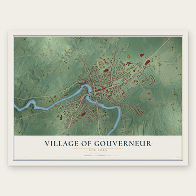 Village of Gouverneur, New York map print, the full design
