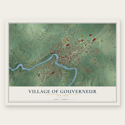 Village of Gouverneur, New York map print, the full design