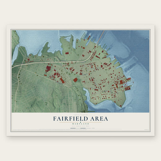 Fairfield Area, Maryland map print, the full design