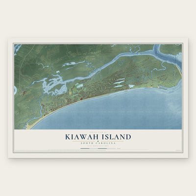 Kiawah Island, South Carolina map print, the full design