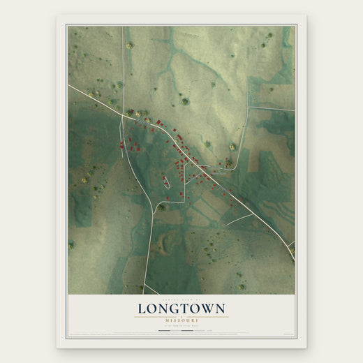 Longtown, Missouri map print, the full design