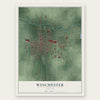 Winchester, Indiana map print, the full design