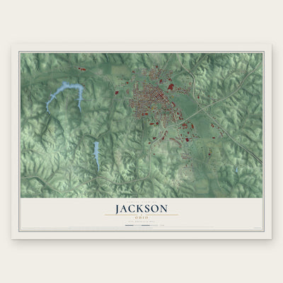 Jackson, Ohio map print, the full design