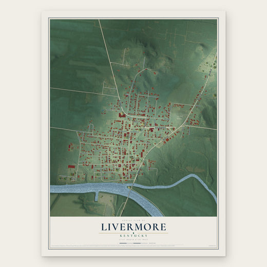Livermore, Kentucky map print, the full design