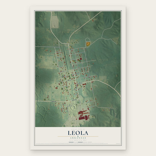 Leola, Arkansas map print, the full design