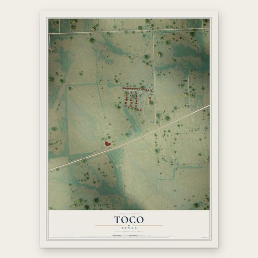 Toco, Texas map print, the full design