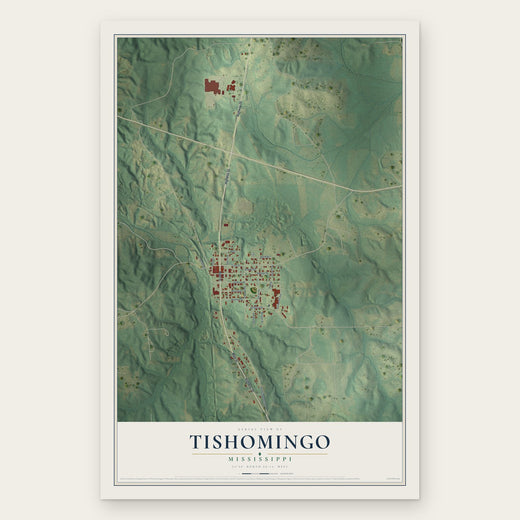 Tishomingo, Mississippi map print, the full design