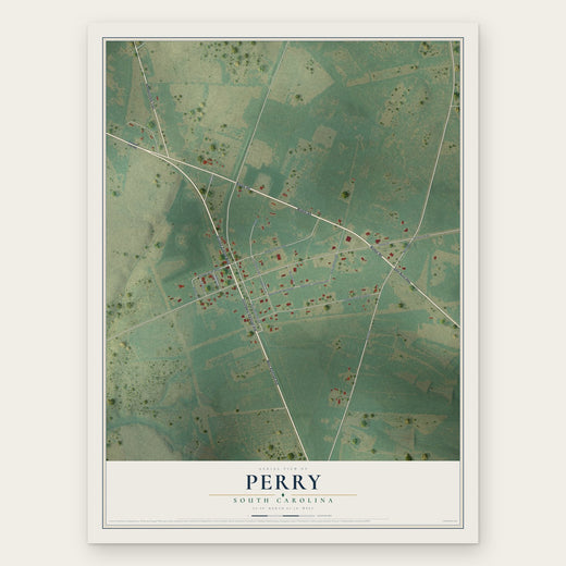 Perry, South Carolina map print, the full design