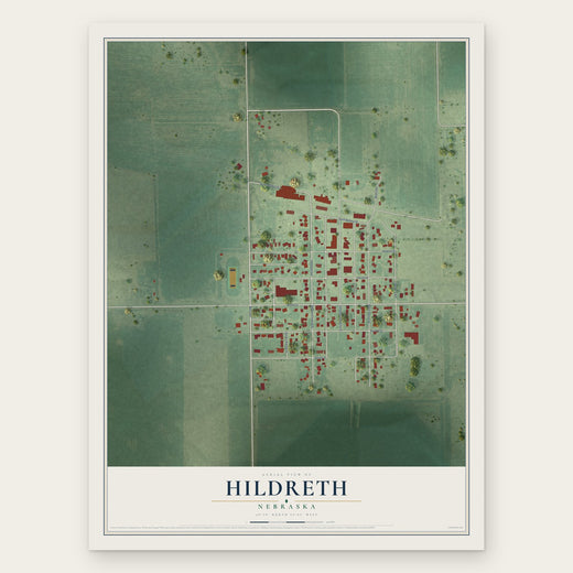 Hildreth, Nebraska map print, the full design