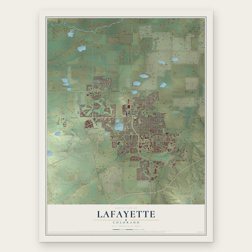 Lafayette, Colorado map print, the full design