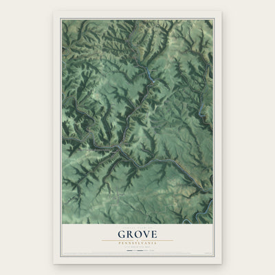 Grove, Pennsylvania map print, the full design