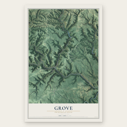 Grove, Pennsylvania map print, the full design