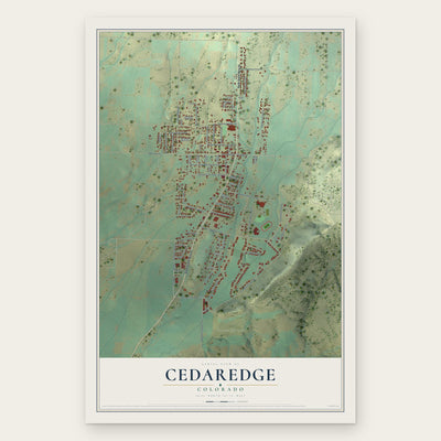 Cedaredge, Colorado map print, the full design