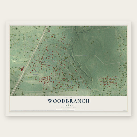 Woodbranch, Texas map print, the full design