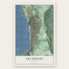Des Moines, Washington map print, the full design