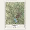 Cleburne, Texas map print, the full design