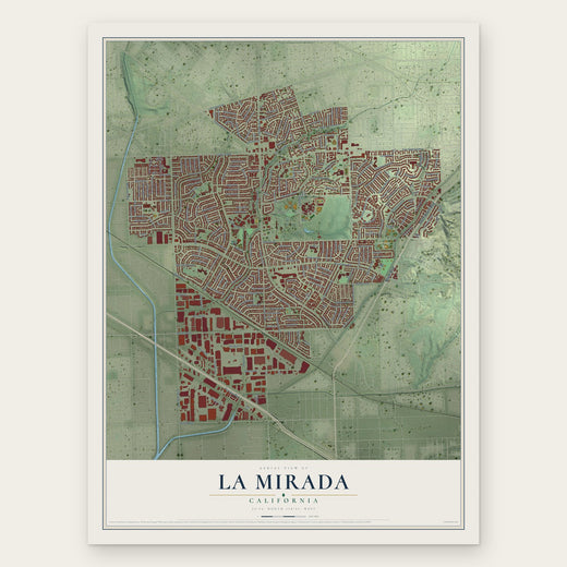 La Mirada, California map print, the full design