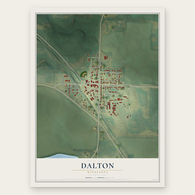 Dalton, Minnesota map print, the full design