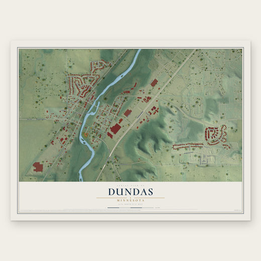 Dundas, Minnesota map print, the full design