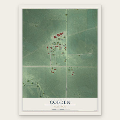 Cobden, Minnesota map print, the full design