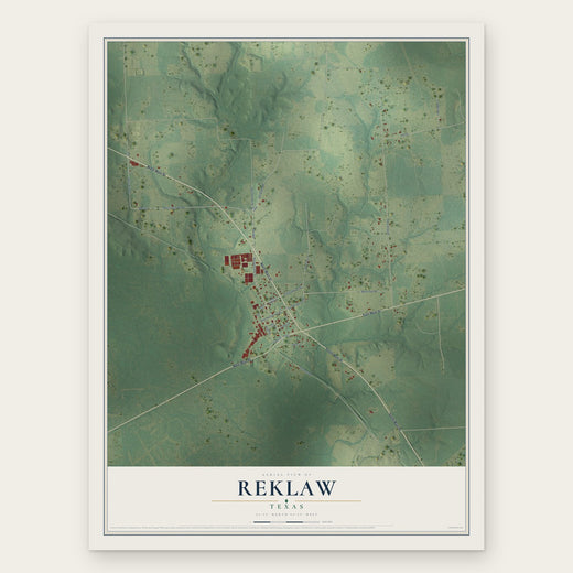 Reklaw, Texas map print, the full design