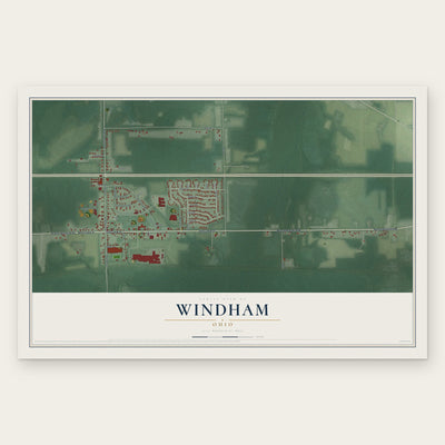 Windham, Ohio map print, the full design