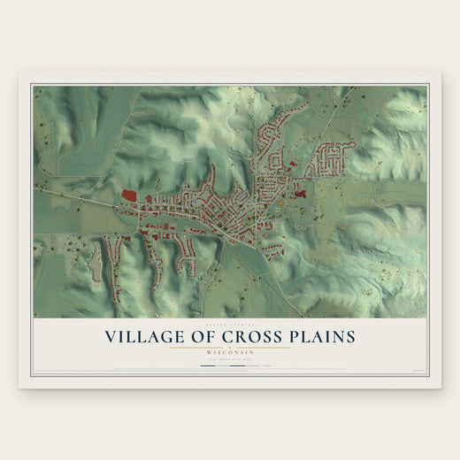 Cross Plains, Wisconsin map print, the full design