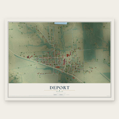 Deport, Texas map print, the full design